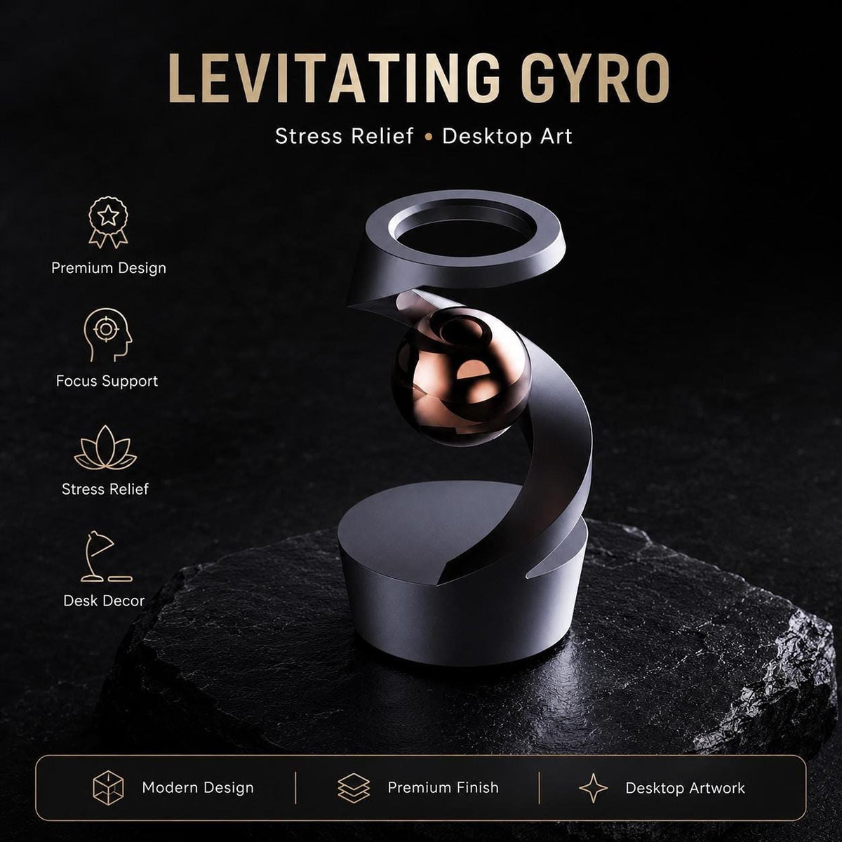 Gyroscope cinétique de bureau : présentation de la bille centrale