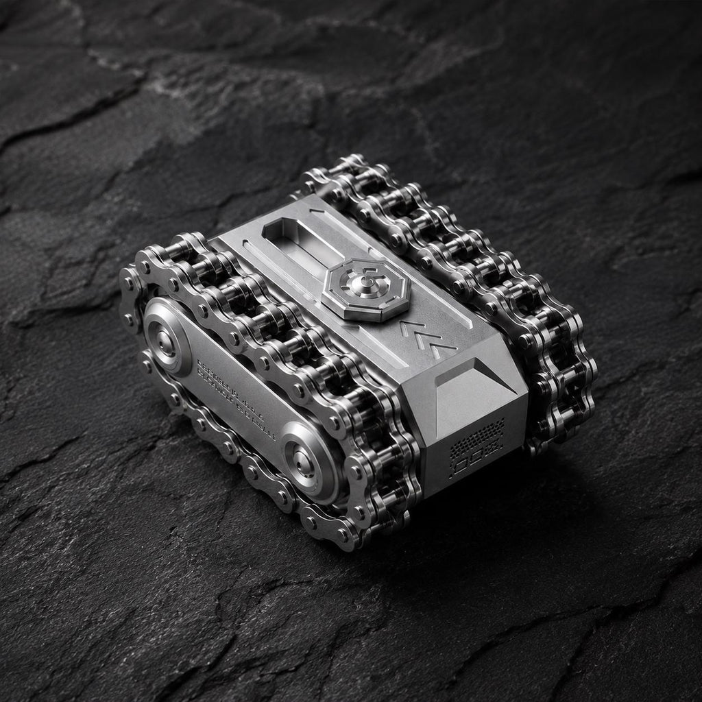 Tank fidget métallique : argenté de trois quarts