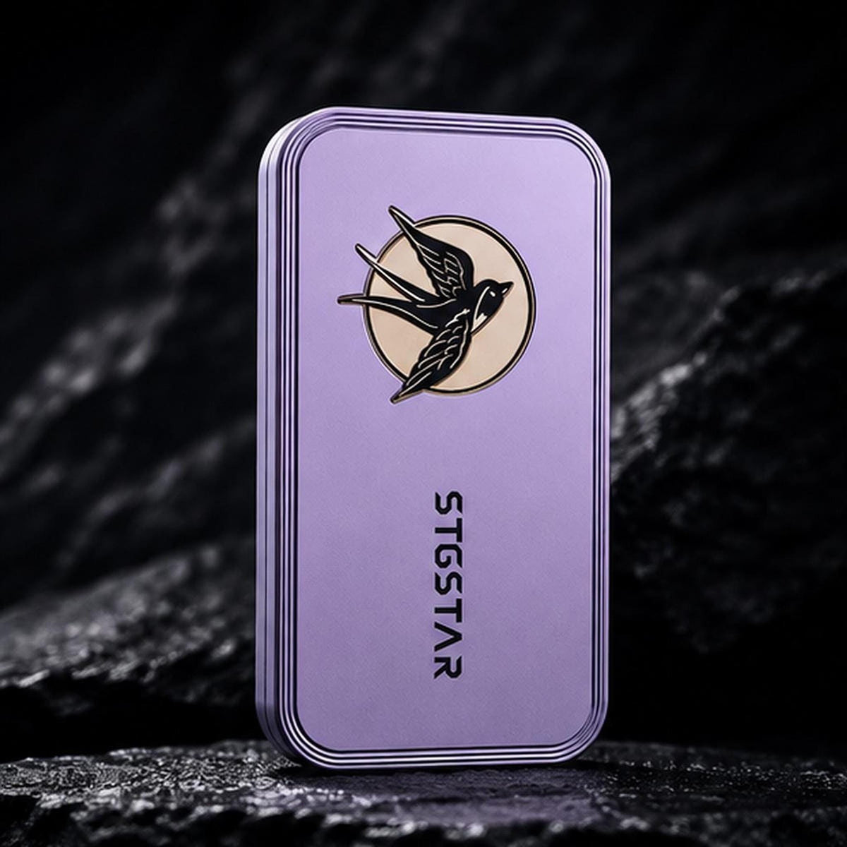 Slider magnétique aluminium : violet fermé posé debout