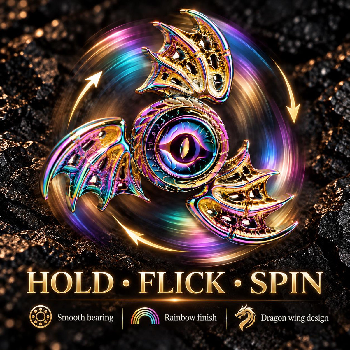 Spinner dragon arc-en-ciel : illustration de la rotation