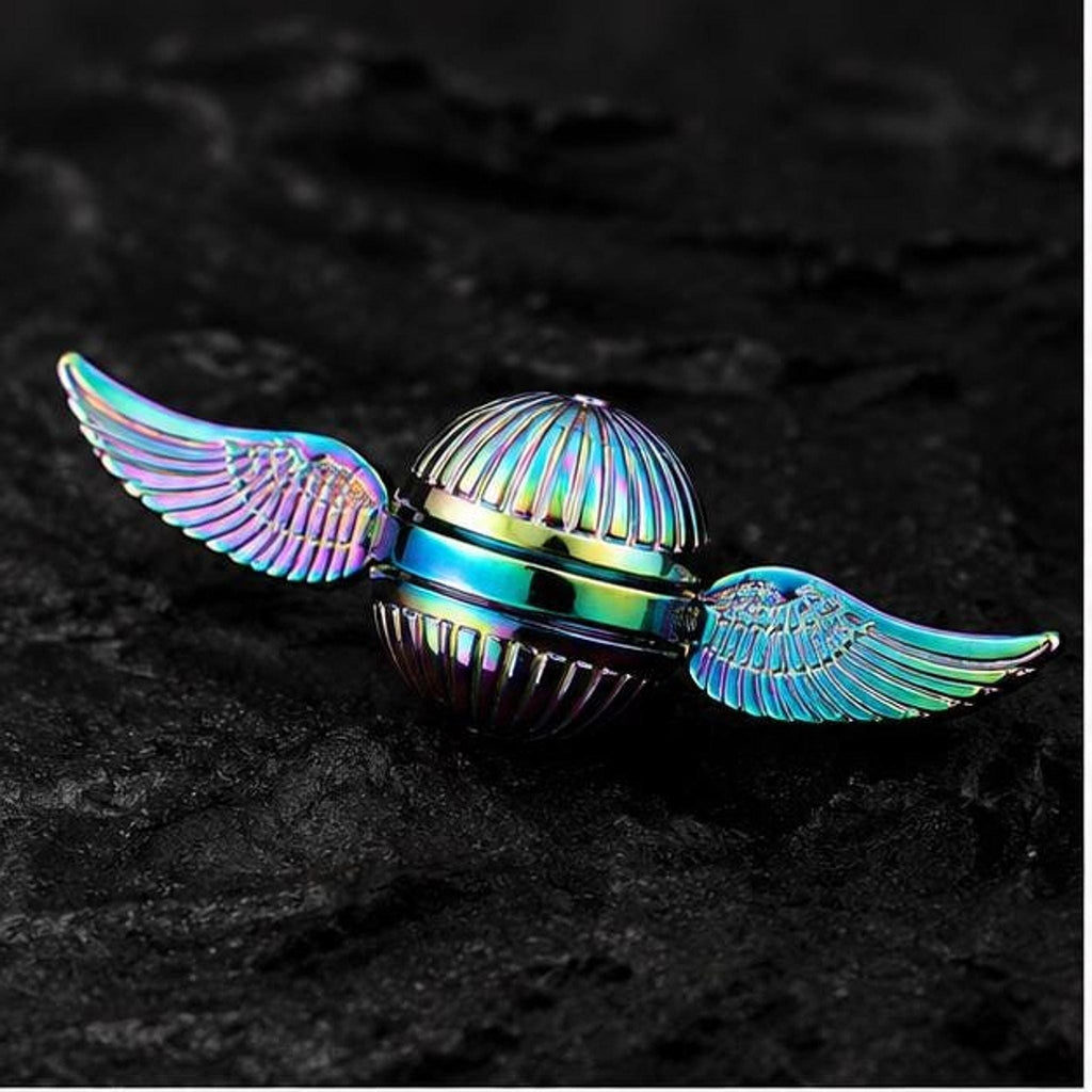 Spinner ailé en métal : finition arc-en-ciel