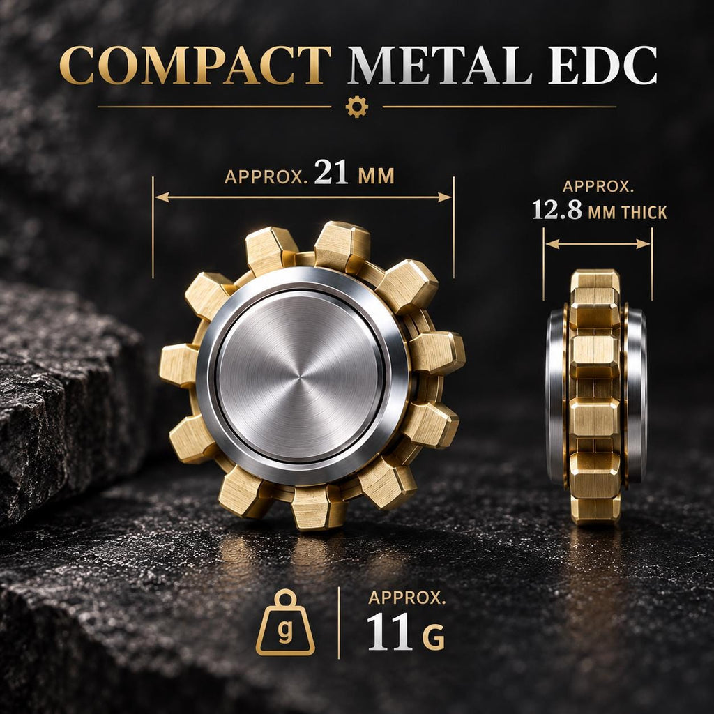 Mini spinner engrenage : dimensions de face et de profil