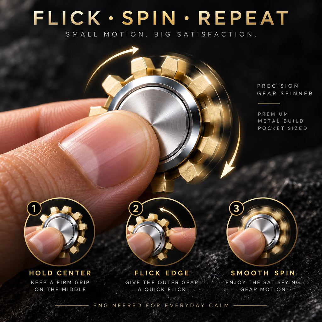 Mini spinner engrenage : démonstration de la prise en main et de la rotation