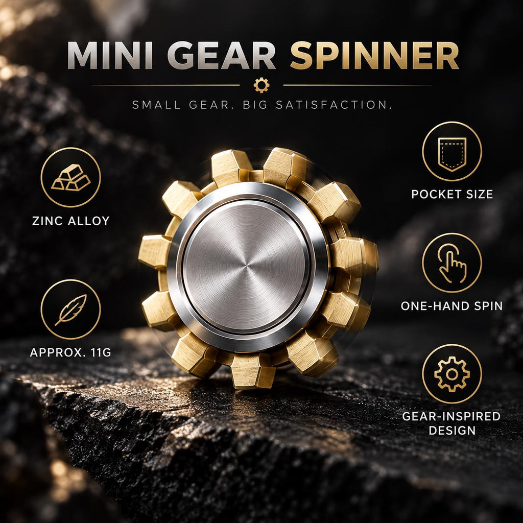 Mini spinner engrenage : présentation du modèle doré et argenté